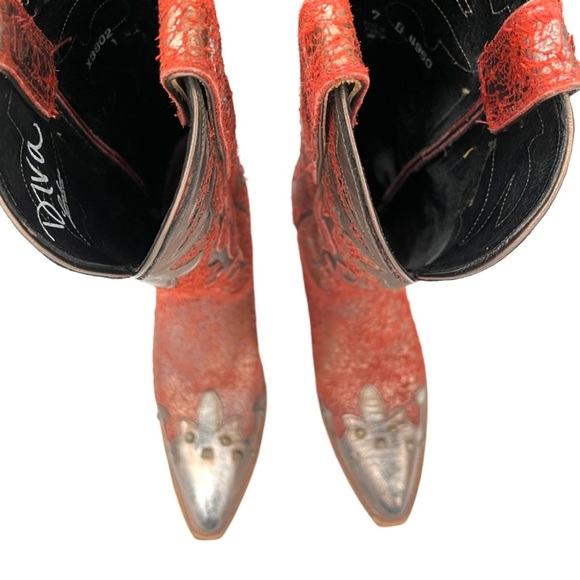 Lucchese Diva Amata Leather LIMITED EDITION Shimmer Studded Western Boots - Picture 7 of 16